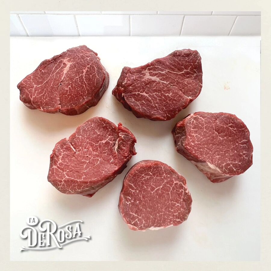 Five thick-cut USDA Prime filet mignon medallions