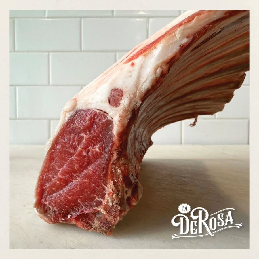 Hand-cut tomahawk steaks